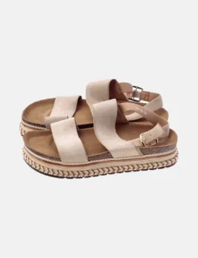 Belles Sandalia beige antelina