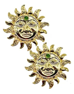 PENDIENTES DORADOS DE SOLES VISTOSOS E ILUMINA TU NOCHE