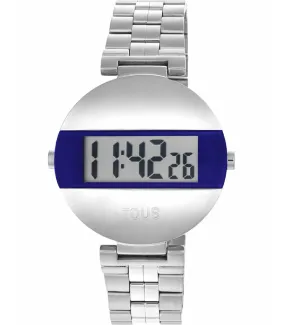 Reloj Tous Mars Unisex digital con brazalete de acero redondo y azul marino - 300358030